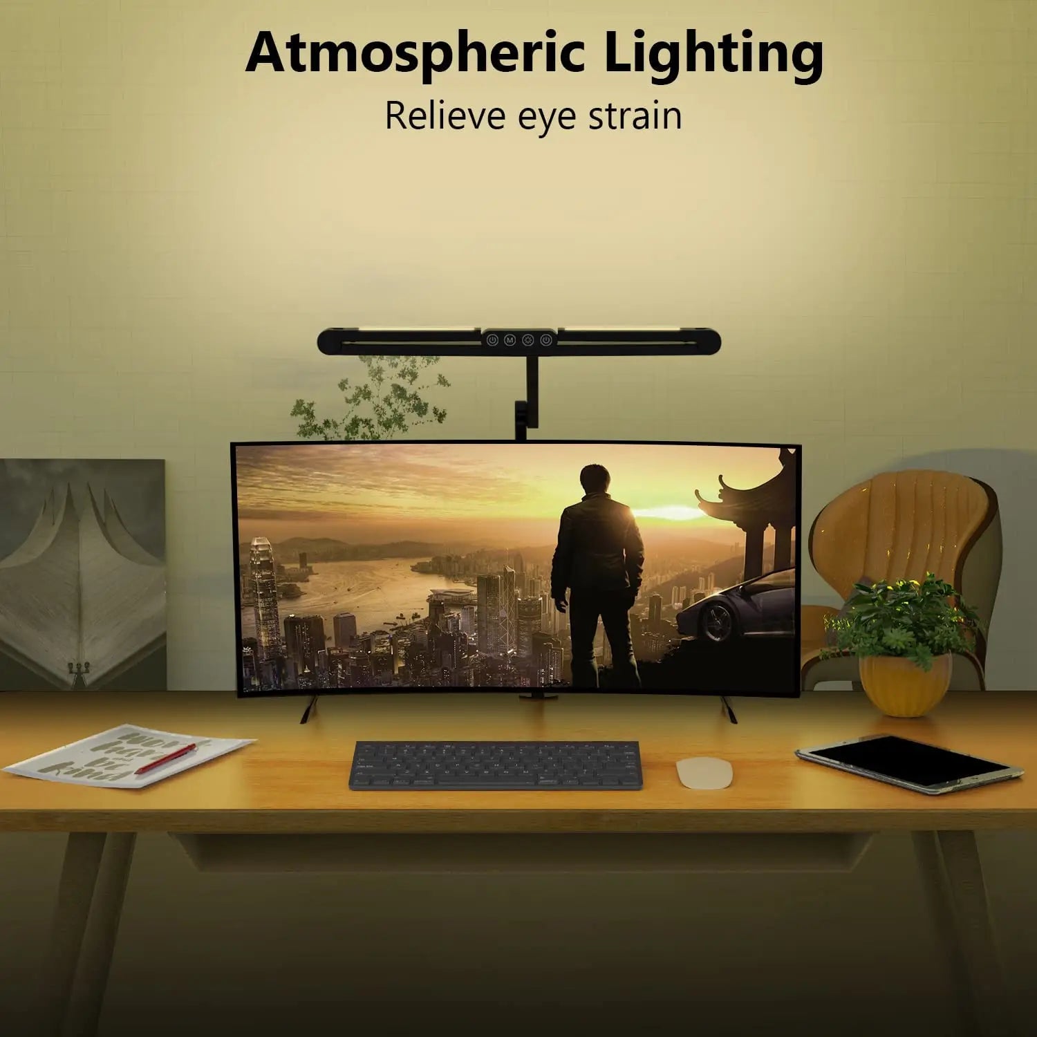 LED Bureaulamp met Klem – Dimbare Monitor Lamp voor Bureau & Gaming Setup